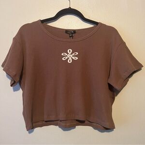 NWT Delia’s (Dolls Kill) Brand Women’s 2X Brown Thermal Cropped Graphic Tee